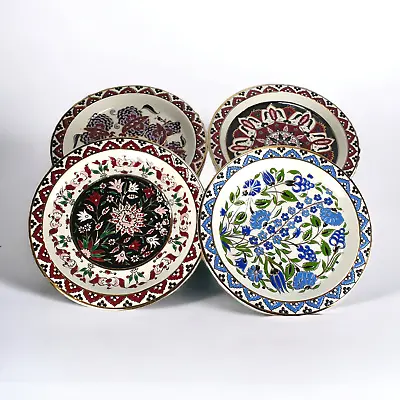 Buy 4 X Vintage Olympia Ibiscus Hanging Plates Lindos Keramik Rhodes Greece Ceramic • 25£