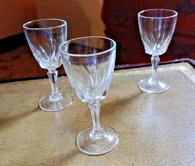 Buy Set Of 3 Victorian Cut Glass Wine Glasses (1880s) • 32£