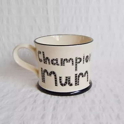 Buy Moorland Pottery Mug Champion Mum Design, Black & White, Large Mug Mothers Day • 12£