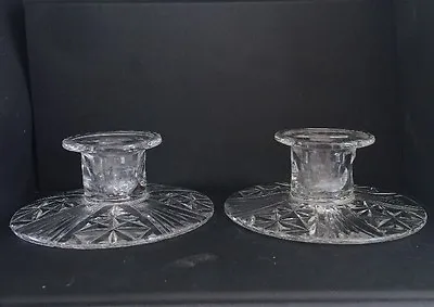 Buy Vintage Pair Of Cut Glass Candle Holders • 30£