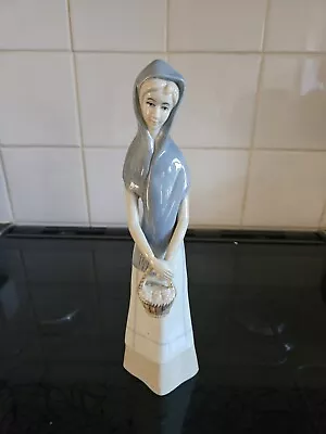 Buy Vintage Lladro Nao Style Lady With Shopping Basket Figurine Ornament • 22£