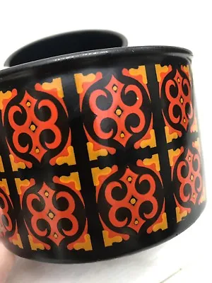 Buy Arthur Wood 1970s 1960s Pottery Soup Mugs Bowls Black Orange Abstract Vintage • 6.49£