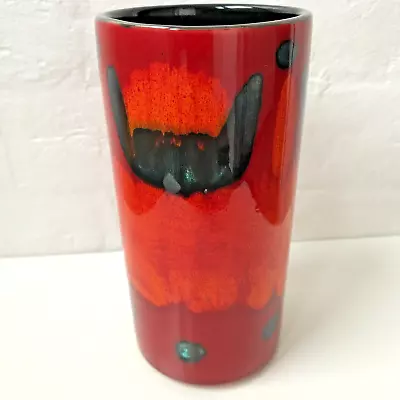 Buy Poole Pottery Vase England Hi Gloss Glaze Red Volcano Living 17cm Tall • 29.99£