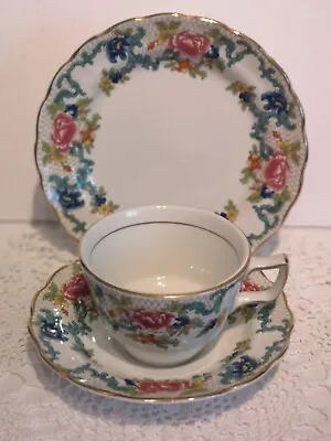 Buy Booths Floradora Trio Cup Saucer And Cake Plate • 9.50£