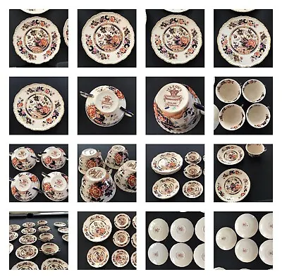 Buy 28 Piece Antique MASON’S Ironstone MANDARIN Pattern IMARI Floral China Set Early • 335.66£
