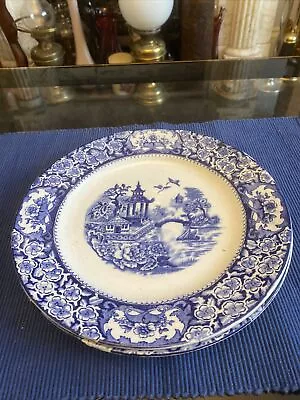 Buy 2 Flow Blue Transfer Ware Pottery Plates • 10£