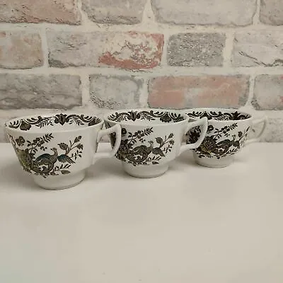 Buy Set Of 3 Vintage Ridgway Green Floral Bird Pattern Ceramic Replacement Teacups  • 14.49£
