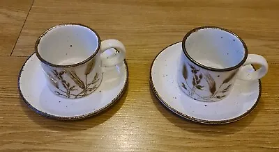 Buy Pair Of Midwinter Stonehenge Wild Oats Tea Cups/saucers 1970's Vintage Retro • 14.99£