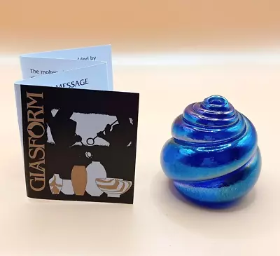Buy John Ditchfield Glasform Iridescent Cobalt Blue Glass Shell. With Label & Tag. • 24.99£