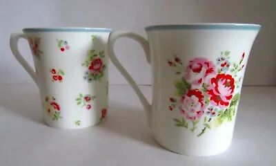 Buy 2 X Cath Kidston Queens Kitchen Fine Bone China Mugs Floral Designs • 17.99£