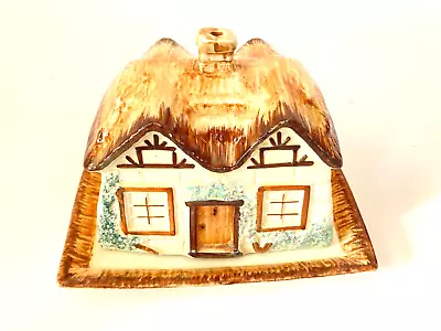 Buy VINTAGE Keele St Pottery Butter Dish Old English Thatched Cottage • 8.95£