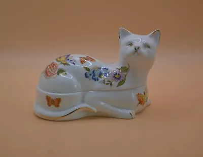 Buy Aynsley Cottage Garden Bone China Cat Trinket Box • 4.99£