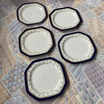 Buy 5 X Alfred Meakin Bleu De Roi Side Plates. Vintage. White China. Made In England • 7.99£