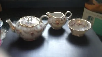 Buy Old Possibly Victorian Unmarked China Floral Teapot Sugar Bowl & Milk Jug • 5£