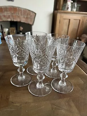 Buy Cut Glass Sherry Glasses Unbranded 15cm X 5 • 18£