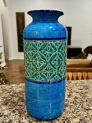 Buy Vintage Bitossi Aldo Londi 12” Blue Green Art Pottery Vase Italy • 113.80£