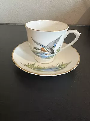 Buy Vintage Duck Tea Cup & Saucer - Tuscan Fine English Bone China - Made In England • 14.89£