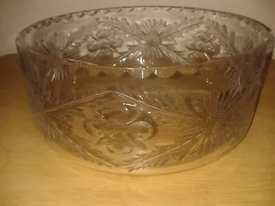Buy Vintage Cut Glass Fruit Bowl19.8cm Round. Floral/leaf Design (C28) • 9.99£