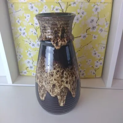 Buy Large Vintage West Germany Mid-Century Fat Lava Vase Brown Pottery Ceramic *Flaw • 14.99£