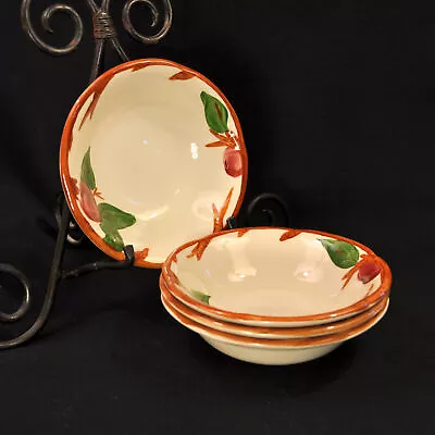 Buy Franciscan Apple 4 Bowls Coupe Cereal Hand Painted Red Green Brown UK 1985-2003 • 53.36£