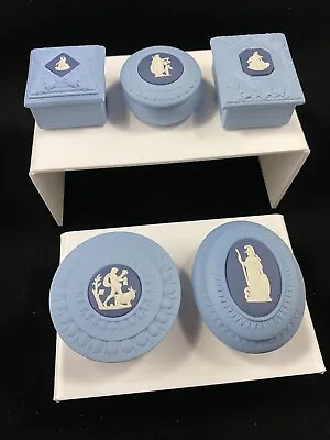 Buy Wedgwood Tri-Colour Collection Set Of Jasper Ware Bicentenary Boxes. • 90£