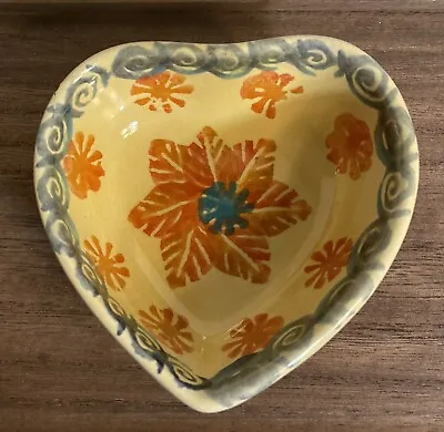 Buy Italica ARS Italy Hand Painted Art Pottery Heart Shaped Trinket Dish, 3 3/4  • 5.51£