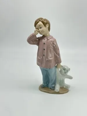 Buy Nao By Lladro Porcelain Figurine 1139 Sleepy Head Boy With Teddy Bear • 29£