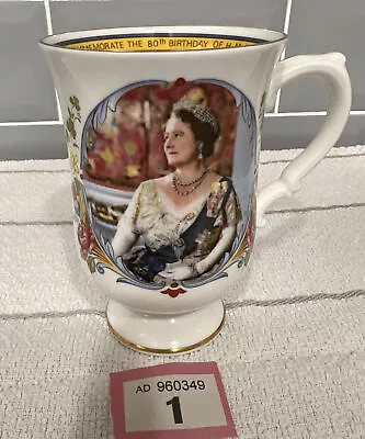 Buy Queen Mothers 80th Birthday Celebration Mug ‘crown Staffordshire Bone China’ • 7.50£