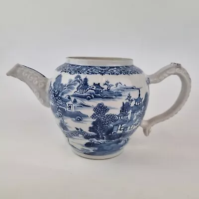 Buy Antique 18th Century Chinese Blue And White Teapot With Landscape Decoration • 179£