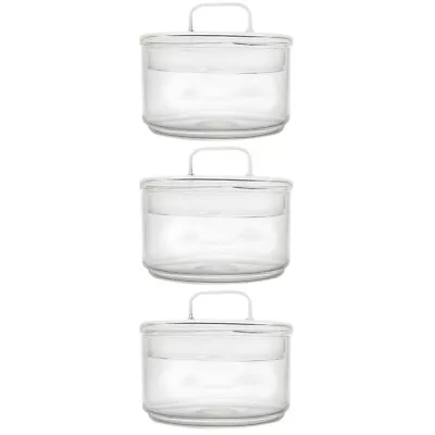 Buy  3 Pcs Snack Storage Can Holder Roaster Pan With Lid Mixing Glass • 31.95£