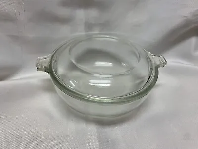 Buy Vintage PYREX #019 Clear 20 Oz Baking Casserole Dish With Handles & Lid #681 USA • 12.34£