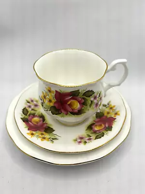 Buy Berkshire English Bone China Cottage Roses Tea Coffee Cup & Saucer Cake Plate • 19.98£