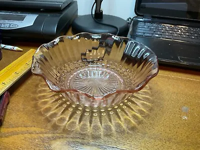 Buy Pink Bowl 1930's Depression Glass Wavy Ruffled Edge • 9.61£