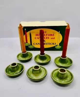 Buy Vintage Wade Miniature Green Ceramic Candle Sticks Holders Table Ware 1940s Home • 9.50£