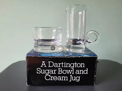 Buy An Attractive Dartington Clear Glass Sugar Bowl & Cream Jug: 4  Tall: Vgc & Box • 0.99£