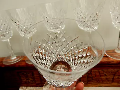Buy 6 Vintage Waterford Crystal Claret Wine Glasses 5 7/8  ALANA Matching Set Signed • 215.99£