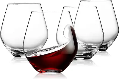 Buy Godinger Stemless Wine Glasses - European Made, Set Of 4 - 17Oz Drinking Glasses • 28.75£