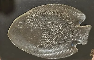 Buy Vintage Arcoroc French Poisson Fish Shape Glass Plates 10.5” X 8.5” PRE-OWNED  • 10£
