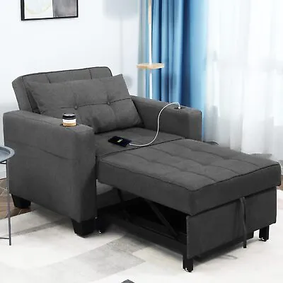 Buy DURASPACE Sleeper Chair 3-in-1 Pull Out Convertible Chair Bed With Usb Ports • 359.99£