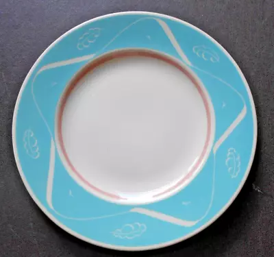 Buy Susie Cooper Plate - 20cm Dia. Turquoise, Pink Band & Sgraffito, Early Pos. 1936 • 9.99£