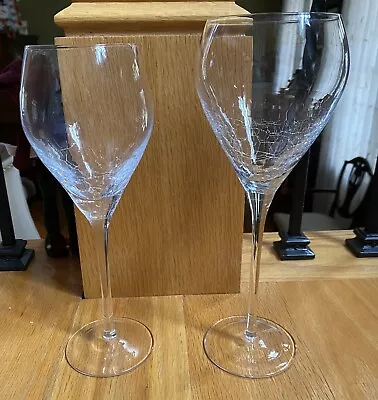 Buy PIER 1 REFLECTIONS Crackle 9  Water & Wine Glass Goblets • 18.85£