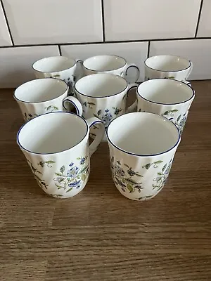 Buy Minton Haddon Hall Set Of 8 Swirled Bone China Cups Mugs Possibly Seconds • 55£