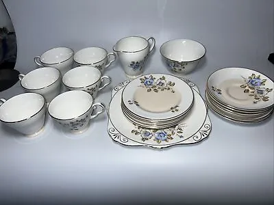 Buy Royal Grafton, Fine Bone China, Set 21 Pieces. Blue And Yellow Floral Design • 30£