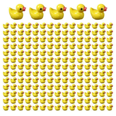 Buy 100/200X Mini Rubber Ducks Miniature Resin Yellow Tiny Little Ducks Gifts Decor  • 6.23£