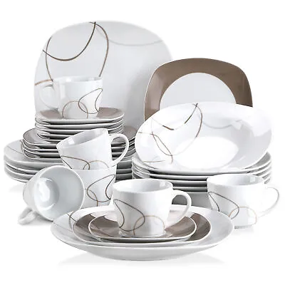 Buy VEWEET NIKITA 30 Piece Dinner Set White Plates Bowls Set Porcelain Service For 6 • 62.69£