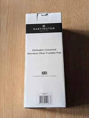 Buy Dartington Crystal Universal Stemless Wine Tumbler Pair *New / BNIB* • 8£