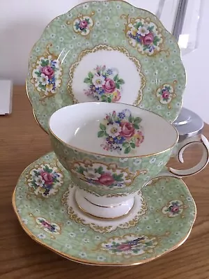 Buy QUEEN ANNE CHINA GAINSBOROUGH  PATTERN TRIO CUP SAUCER PLATE.  Lovely Shape • 10£