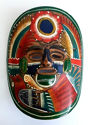 Buy Vtg Hand Painted Tribal Ethnic Ceramic Pottery Ornamental Hanging African Mask  • 15£