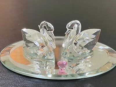 Buy New Glass Crystal Figuerines Collectible Twin Swans Set Animal • 15.34£