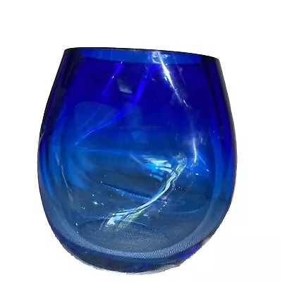 Buy Libera Czech Republic Heavy Art Glass Vase - Blue/clear • 15£
